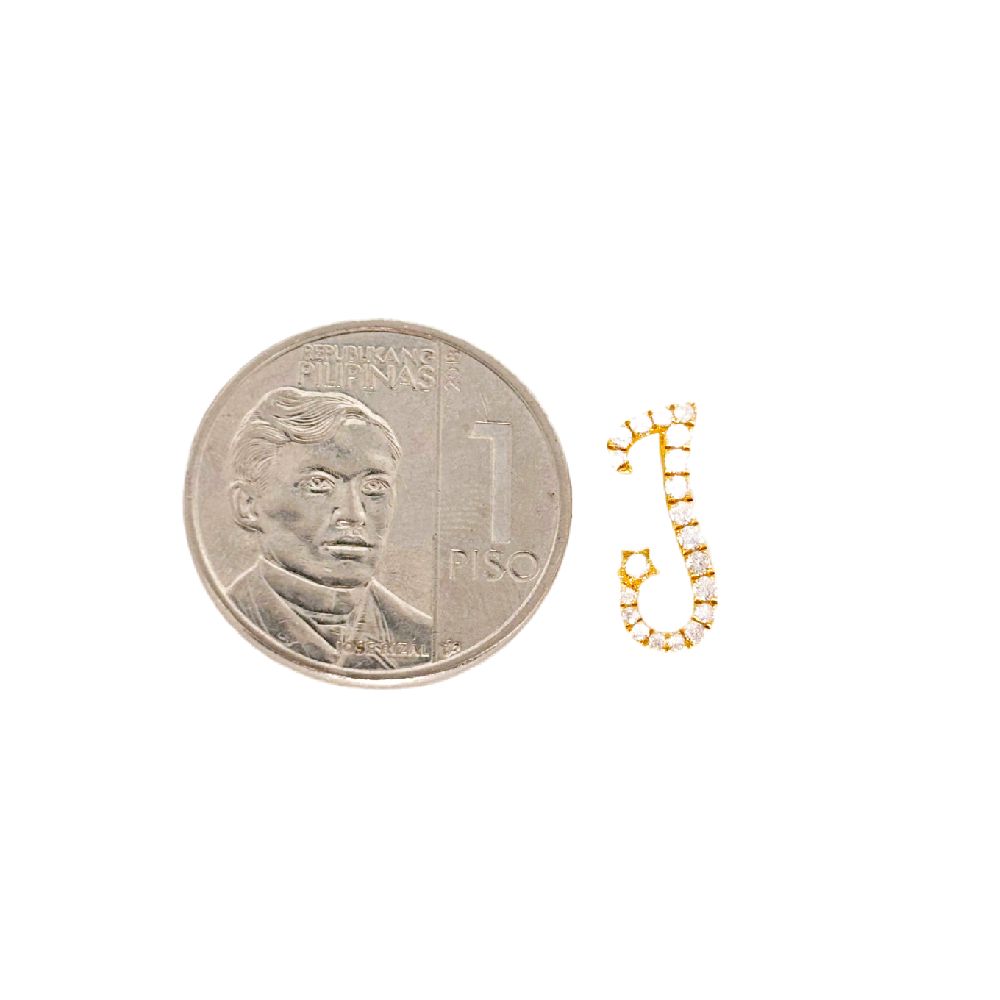 18k Saudi Gold Moissanite Letter - J Pendant - SKU-3P5QQWV9