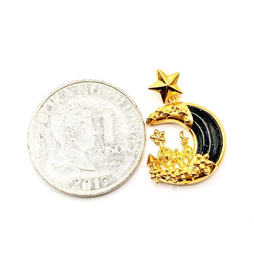 18k Saudi Gold Starry Night Ampaw Pendant - SKU - 64DN8SQE