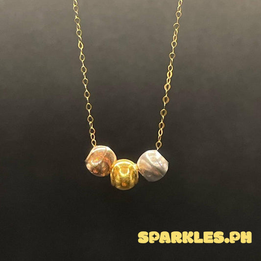 18k Saudi Gold SET Tri-Color Cat Eye + Lv1 Tauco Chain