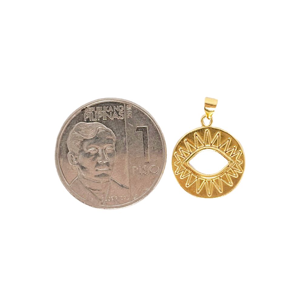 18k Saudi Gold Anti Evil Eye Pendant - SKU-30KN3QIK