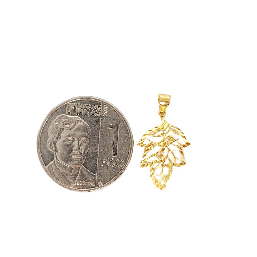 18k Saudi Gold Leaf Pendant - SKU-6K5BD4E9