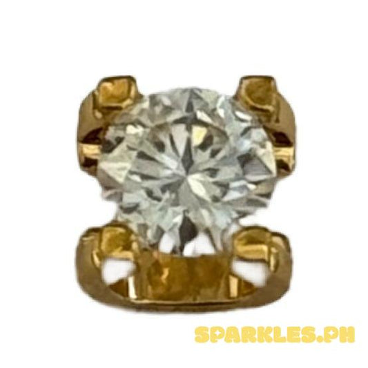 AMPAW/HOLLOW 18k Saudi Gold Square Moissa Pendant - SKU-I48GOESS