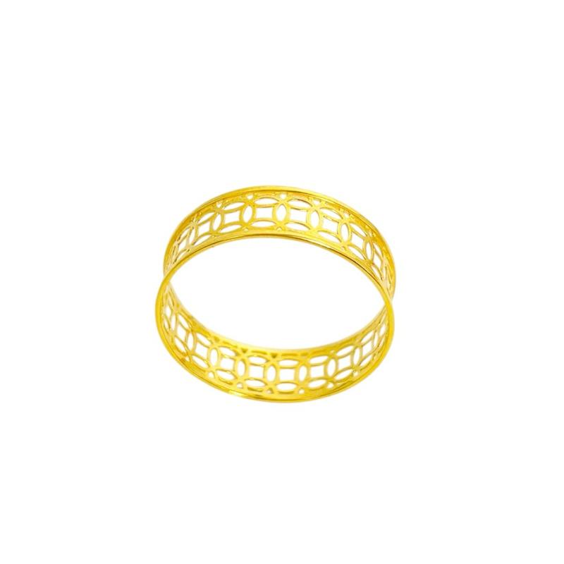 18k Saudi Gold Money Catcher Band Ring -SKU-1J5IBIWIK