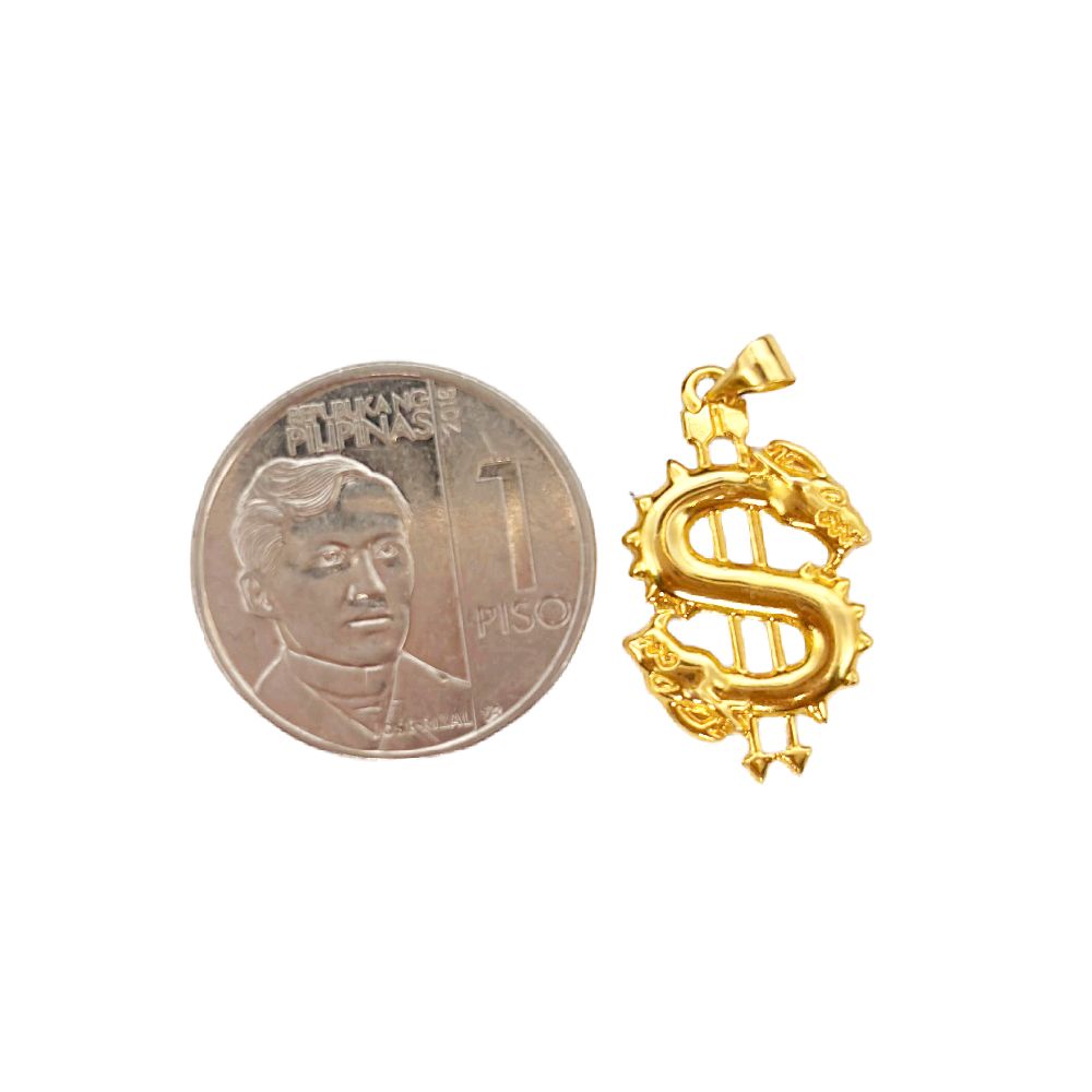 18k Saudi Gold Set Dollar + Beaded Chain 18"