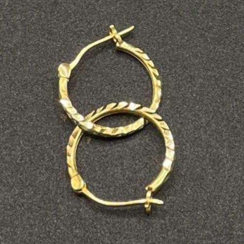 18k Saudi Gold 15mm Angelica Loop Earring Solid Pawnable
