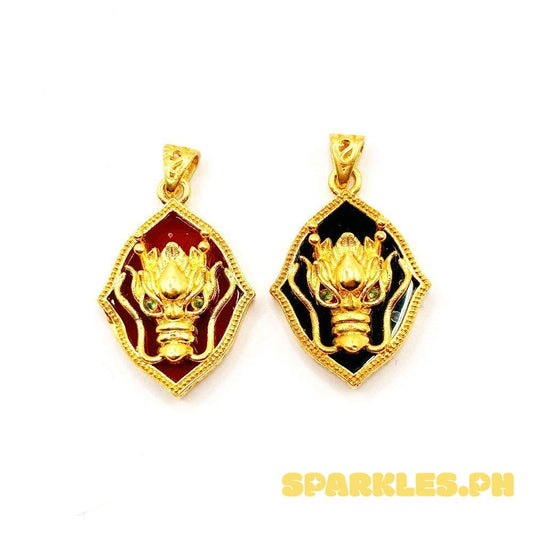 AMPAW/HOLLOW 18k Saudi Gold Dragon Shield  Pendant - SKU UFX35JOP