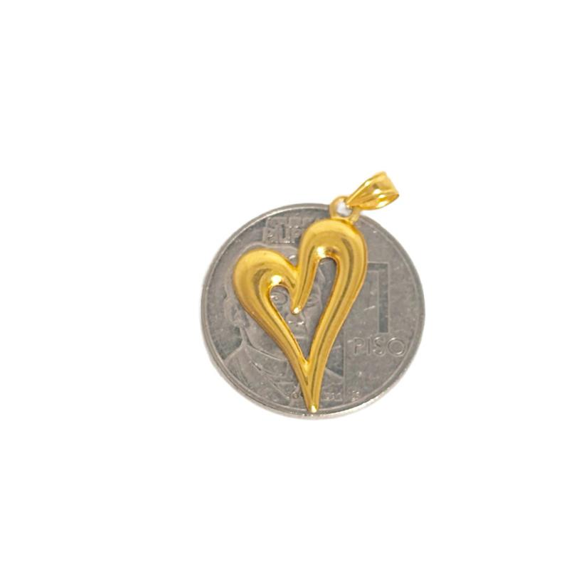 18k Saudi Gold Set Open Sexy Heart Pendant + Tauco Chain lv1
