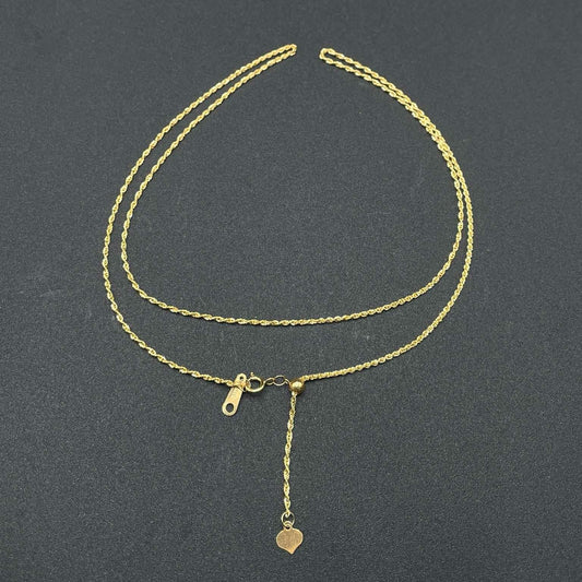 18k saudi gold adjustable rope chain solid pawnable