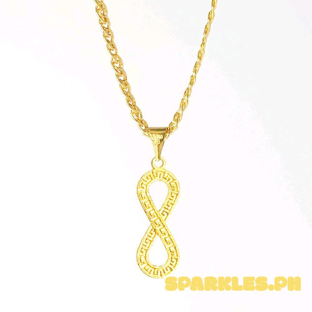 18k Saudi Gold Set F Style Infinity + Tauco Knot Chain 20"