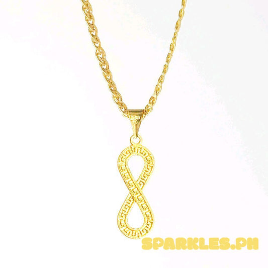18k Saudi Gold Set F Style Infinity + Tauco Knot Chain 20"