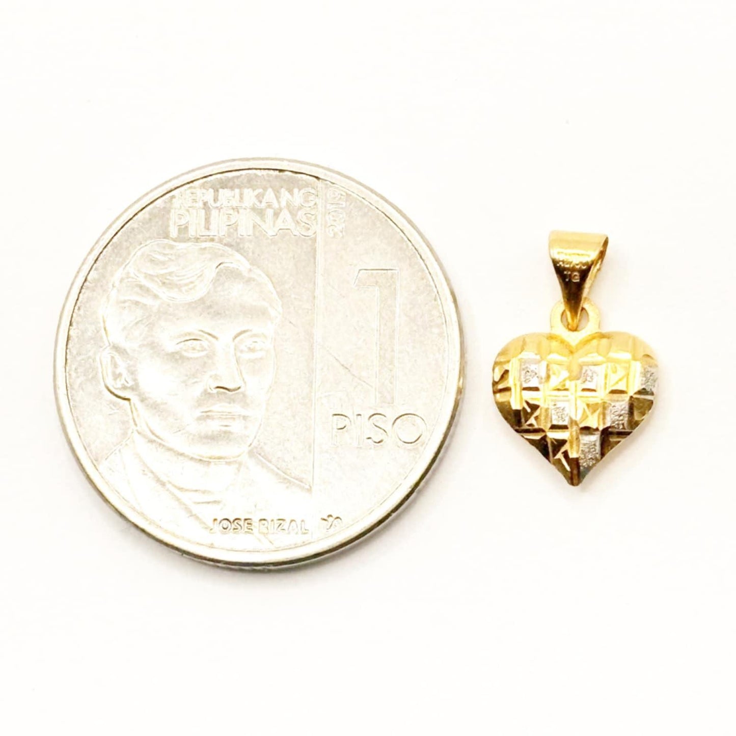 18k Saudi Gold Heart 2Tone Pendant Solid Pawnable