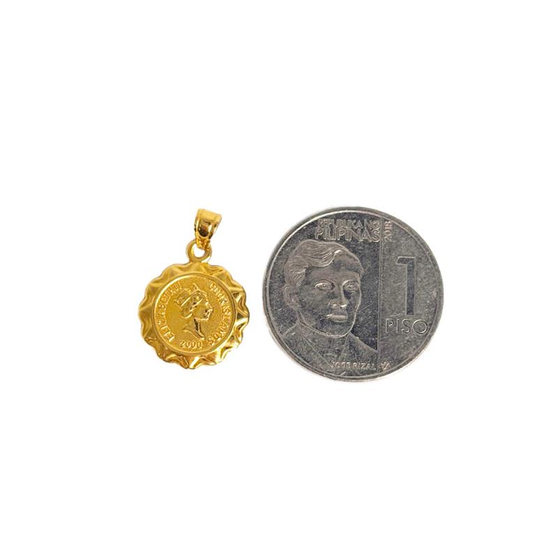18k Saudi Gold Set Coin Elizabeth + Dancing Chain Makapal Pawnable