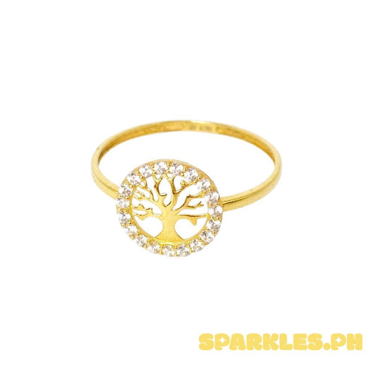 18k Saudi Gold Tree Of Life Ring Solid Pawnable - SKU-BAGIS4XK