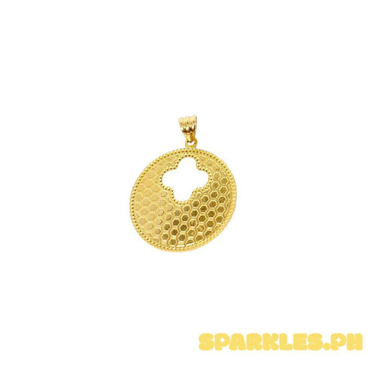 18k Saudi Gold Hole Flower Pendant - SKU-0SMYHMVD