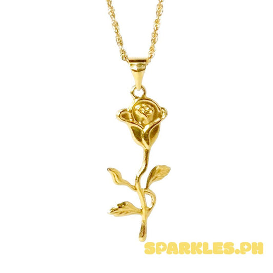 18k Saudi Gold Set Luminous Rose+ Rope Chain 20"