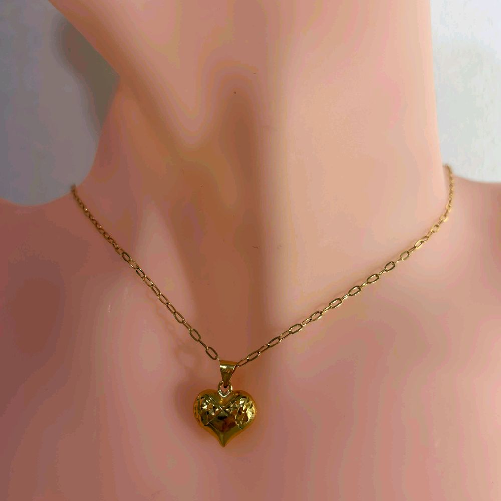 18k Saudi Gold Diacut Infinity Heart Pendant - SKU-6LRMWO2V