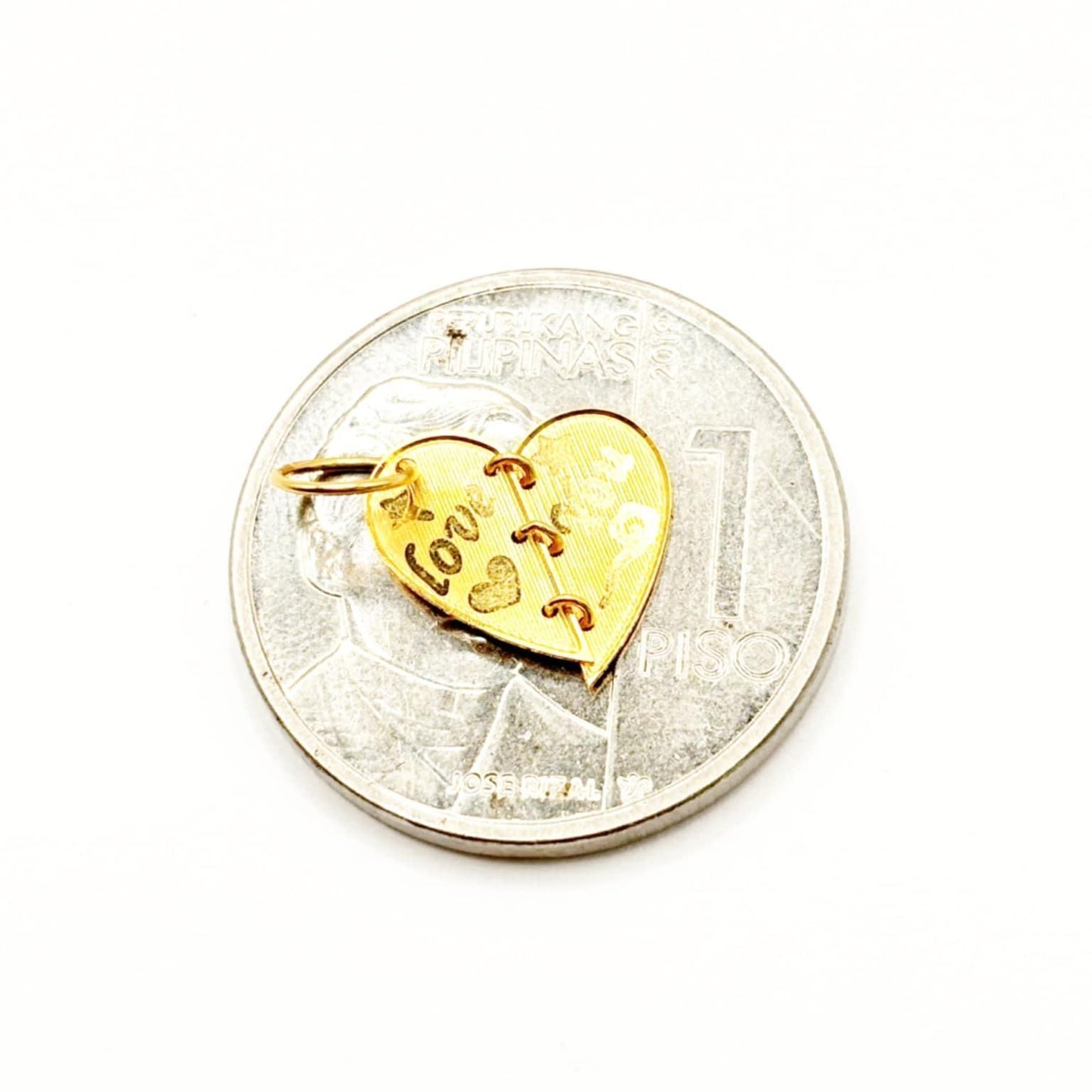 18k Saudi Gold Love You Pendant - SKU-EGGLW6LL