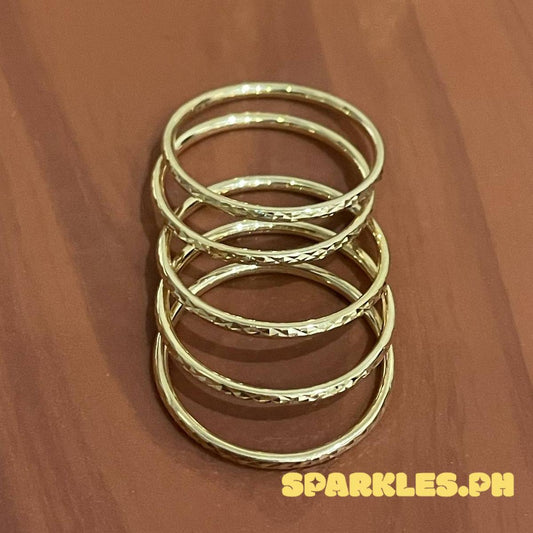 18k Saudi Gold Minimalist Diacut Plain Ring - SKU-B4DRK4W6