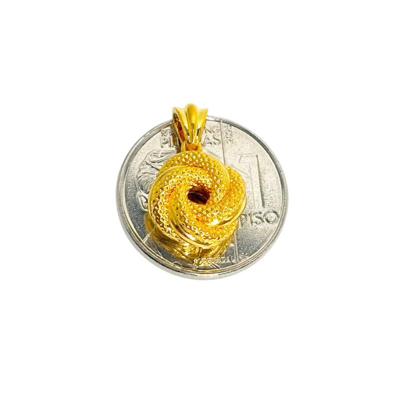 AMPAW/HOLLOW 18k Saudi Gold Ensaimada Pendant - SKUFE0326PEN2