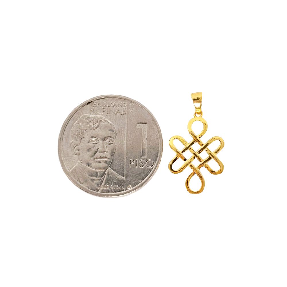 18k Saudi Gold Set Infinity Knot + Foxtail Chain 18"