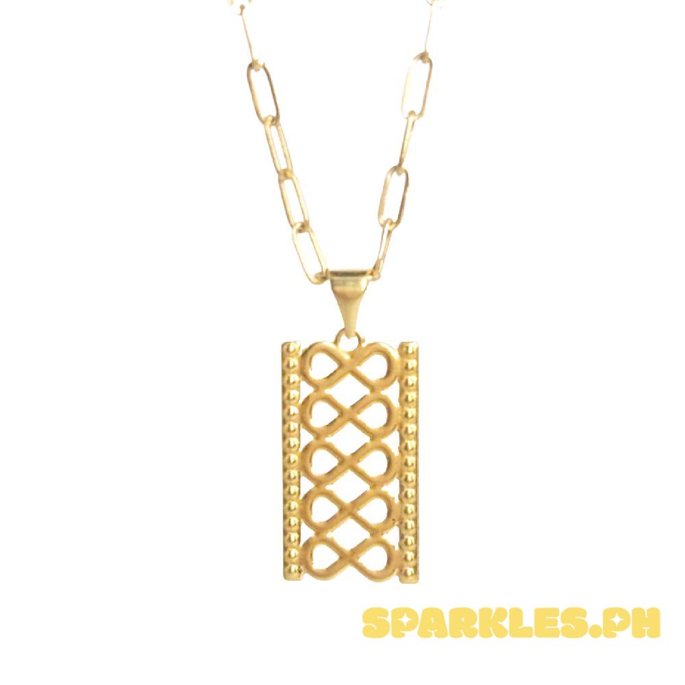 18k Saudi Gold Strap Pendant + Micro Paperclip Makapal 22"
