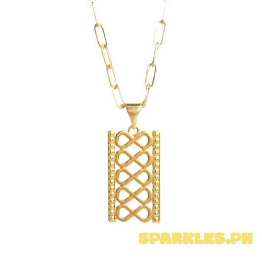 18k Saudi Gold Strap Pendant + Micro Paperclip Makapal 22"
