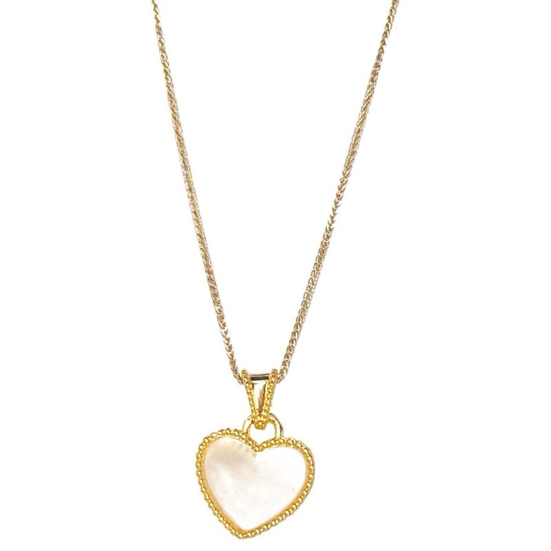 18k Saudi Gold Set AMPAW/HOLLOW 10mm Heart + Foxtail Chain 18”