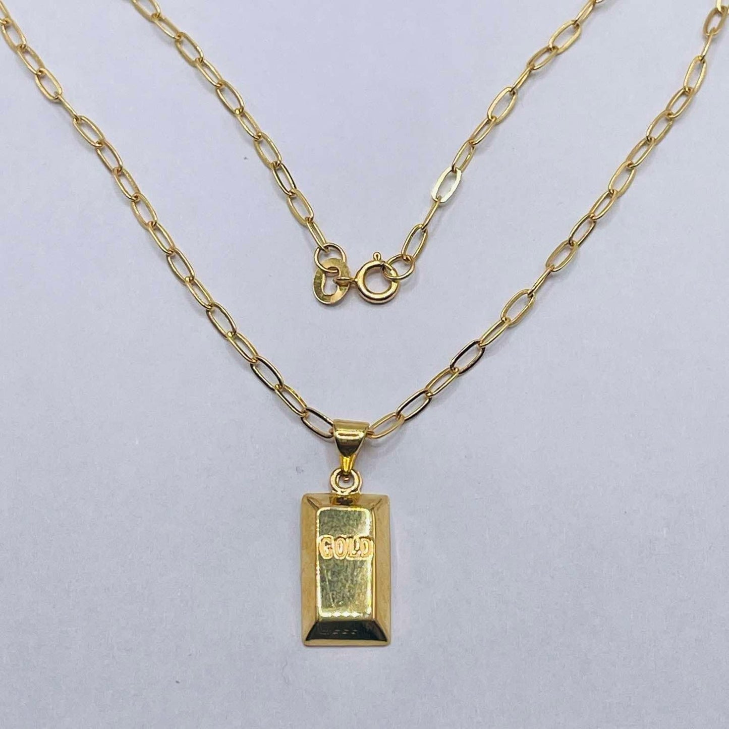 SET Gold Bar + Micro Makapal Chain Solid Pawnable