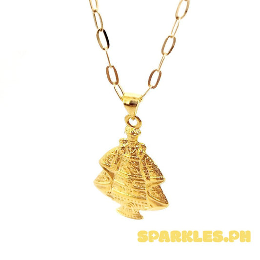 18k Saudi Gold Set Blessed Niño+ Micro Paperclip Makapal 22"