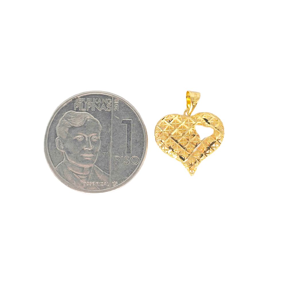 18k Saudi Gold Set Dazzle Heart + Cadena Chain 20"