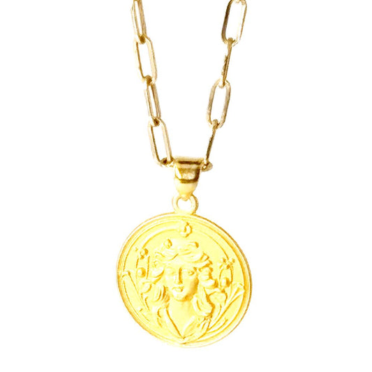 18k Saudi Gold Set Medusa + Micro Paperclip  Makapal 20"