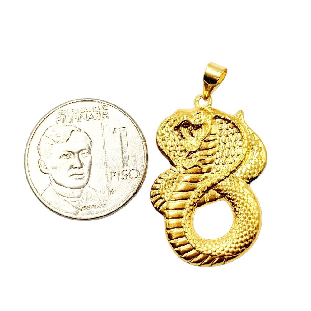 18k Saudi Gold Spiral Cobra Pendant - SKU-UJQ5L8CJ