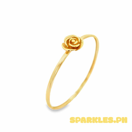 18k Saudi Gold Rose Ring Solid Pawnable - SKU-39IFB3YG