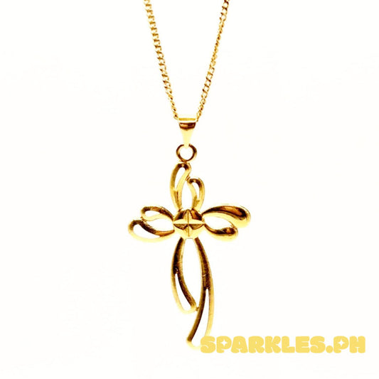 18k Saudi Gold Set Infinity Cross + Cadena Chain 20"