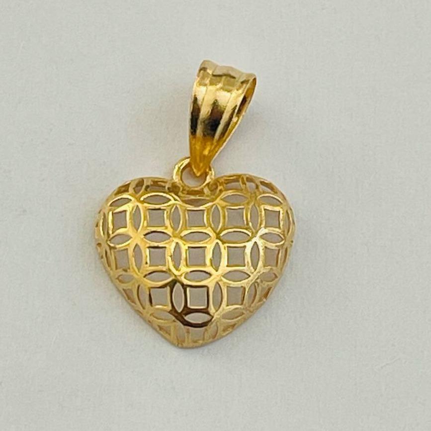 18k Saudi Gold Money Catcher Heart Pendant - SKU-WWF7IJZS