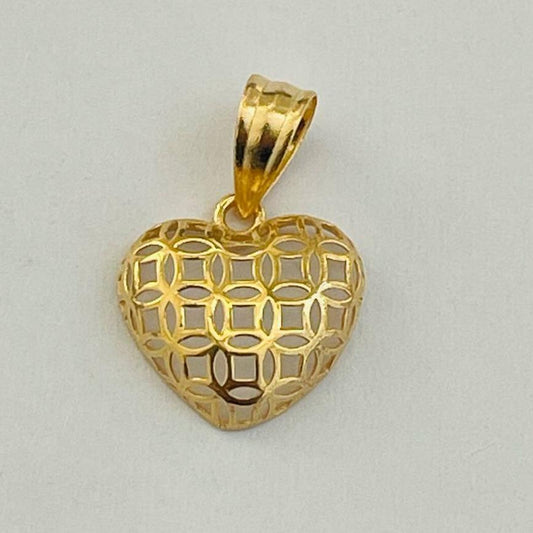 18k Saudi Gold Money Catcher Heart Pendant - SKU-WWF7IJZS