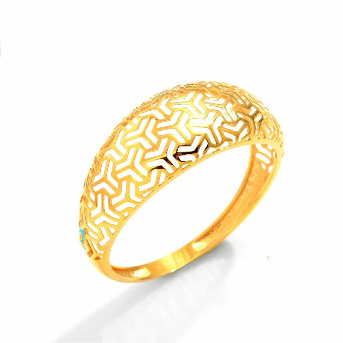 18k Saudi Gold Plata Ring - SKU-68IK5AGW