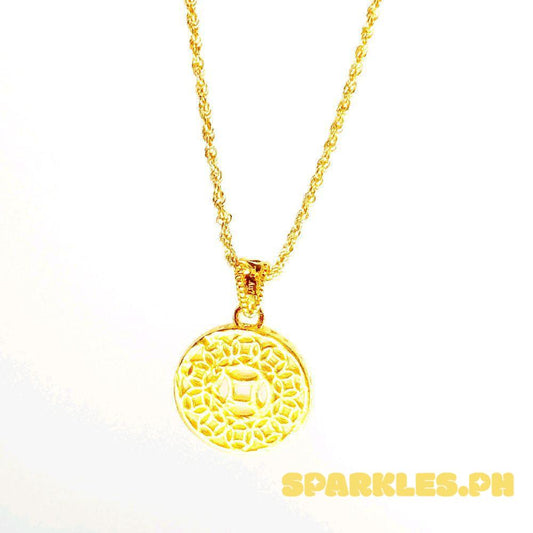 18k Saudi Gold Set Money Catcher AMPAW + Rope Chain 18"