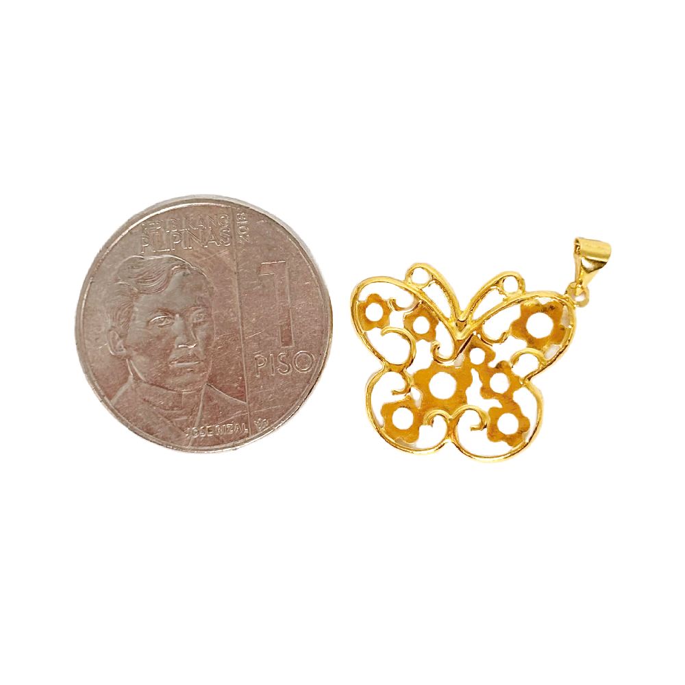18k Saudi Gold Set Bloom Butterfly + Micro Paperclip Makapal 16"