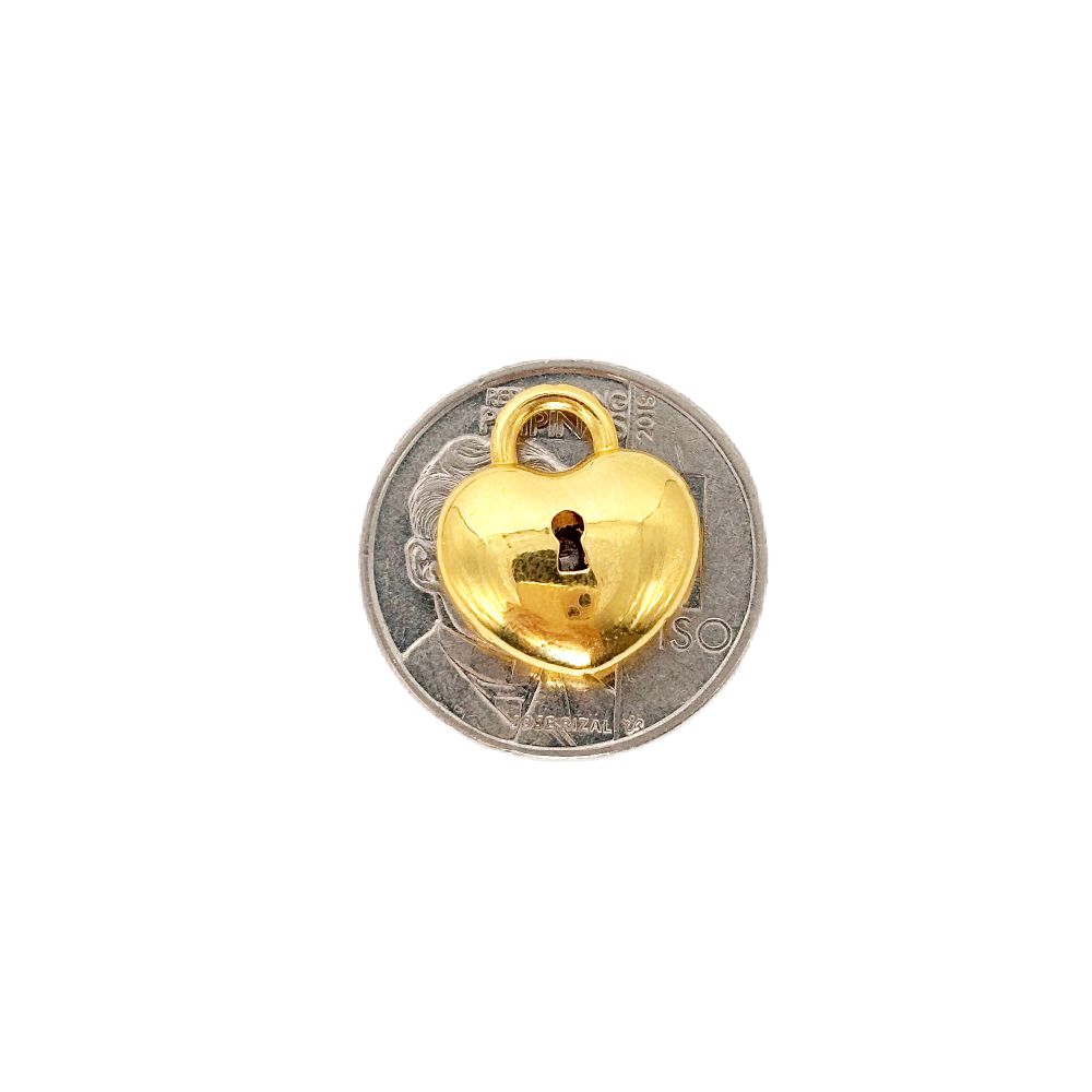 18k Saudi Gold Set Love Lock + Foxtail Chain 18"