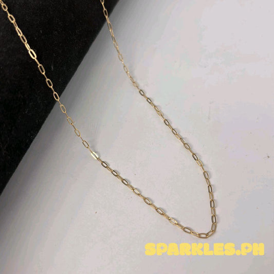18k Saudi Gold Micro Paperclip MAKAPAL 18" - SKU-ZPZU76SA