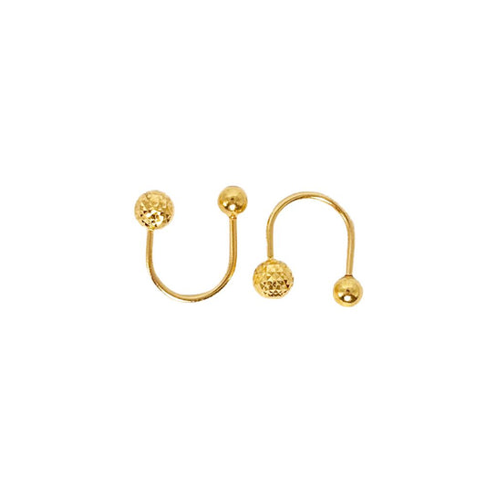 18k Saudi Gold U Shape Deroscas Earring - SKU-CL58E2PU