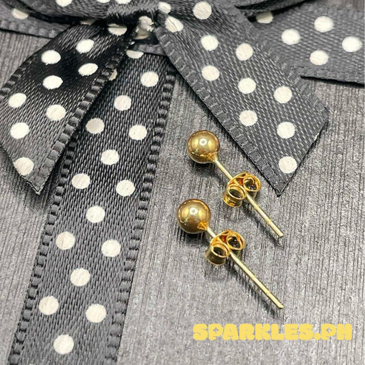 18k Gold Saudi Ball Solid Stud