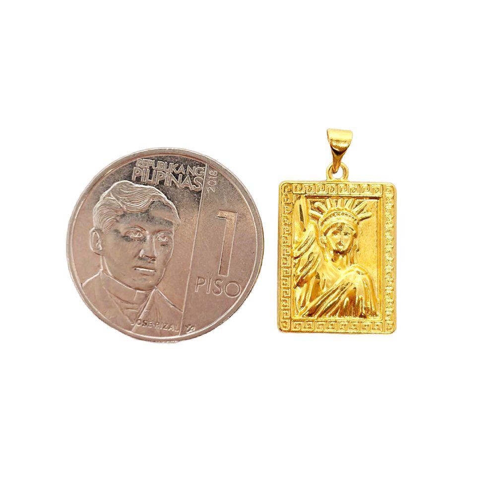 18k Saudi Gold Set Fenfen Statue + Foxtail Chain 18"