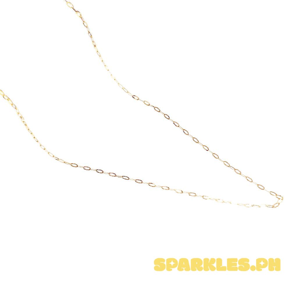 18k Saudi Gold Micro Paperclip Chain 18" - SKU-RCYTFEM2