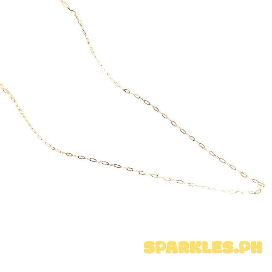 18k Saudi Gold Micro Paperclip Chain 18" - SKU-RCYTFEM2