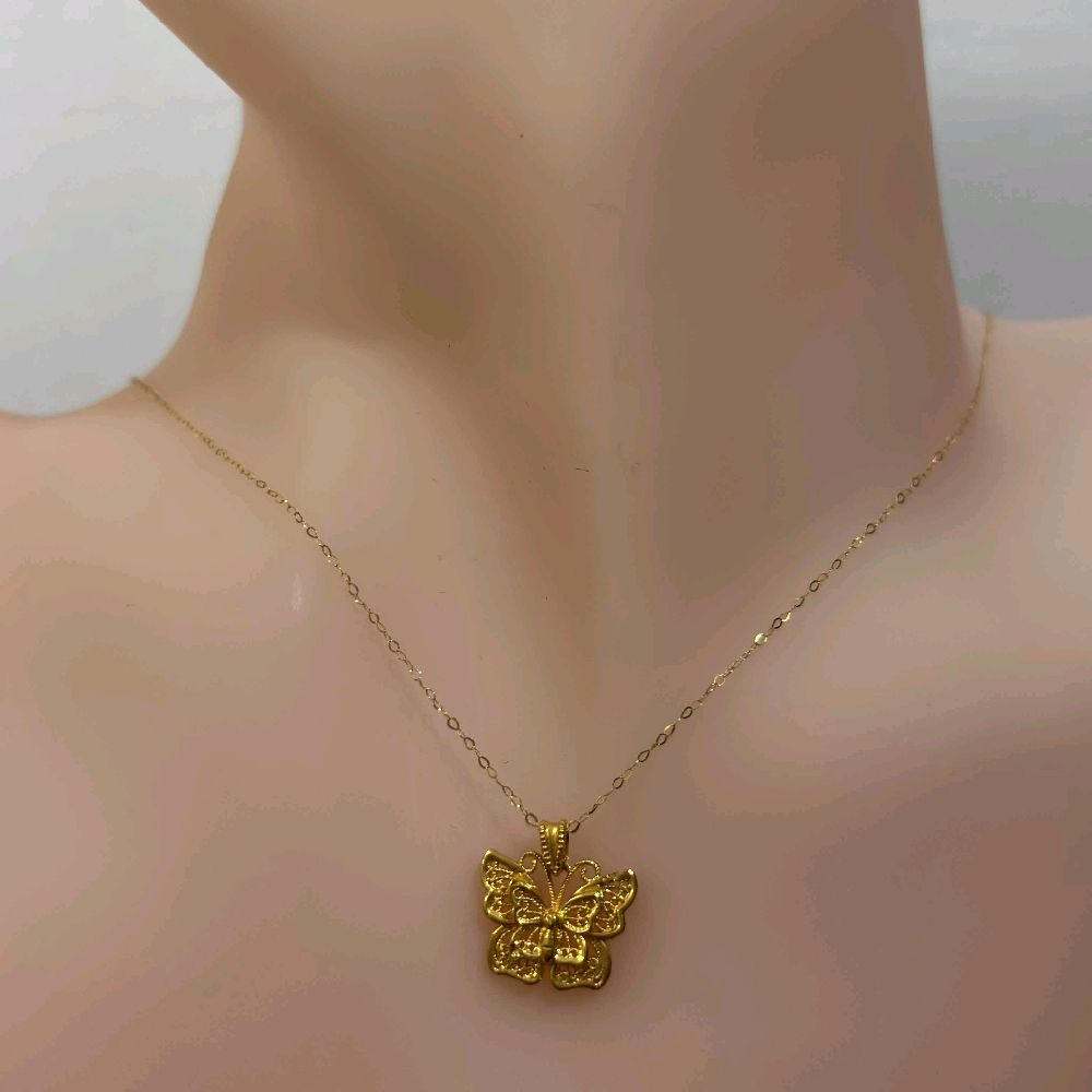 18k Saudi Gold Set Butterfly Cutey AMPAW + Tauco Chain lv1