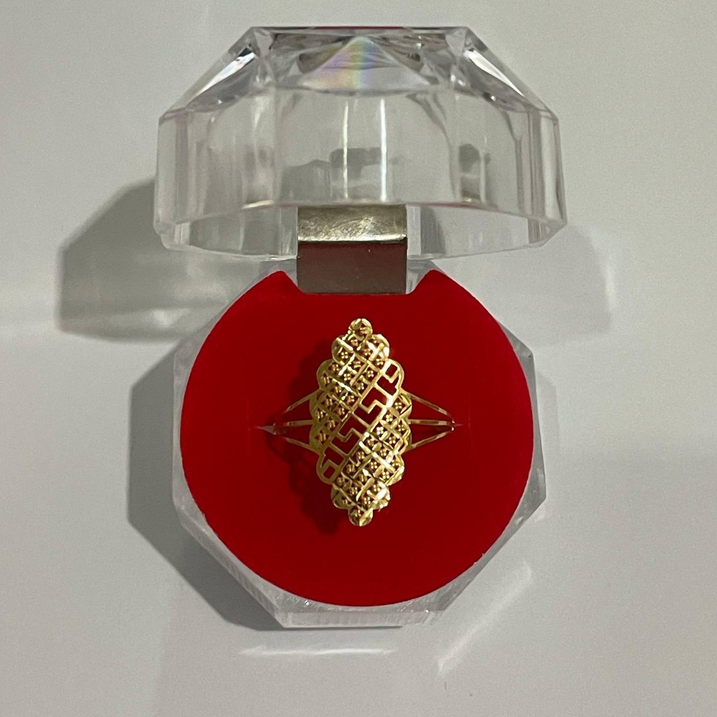 18k Saudi Gold Fenfen Greek Ring - SKU-AVPIWEMH