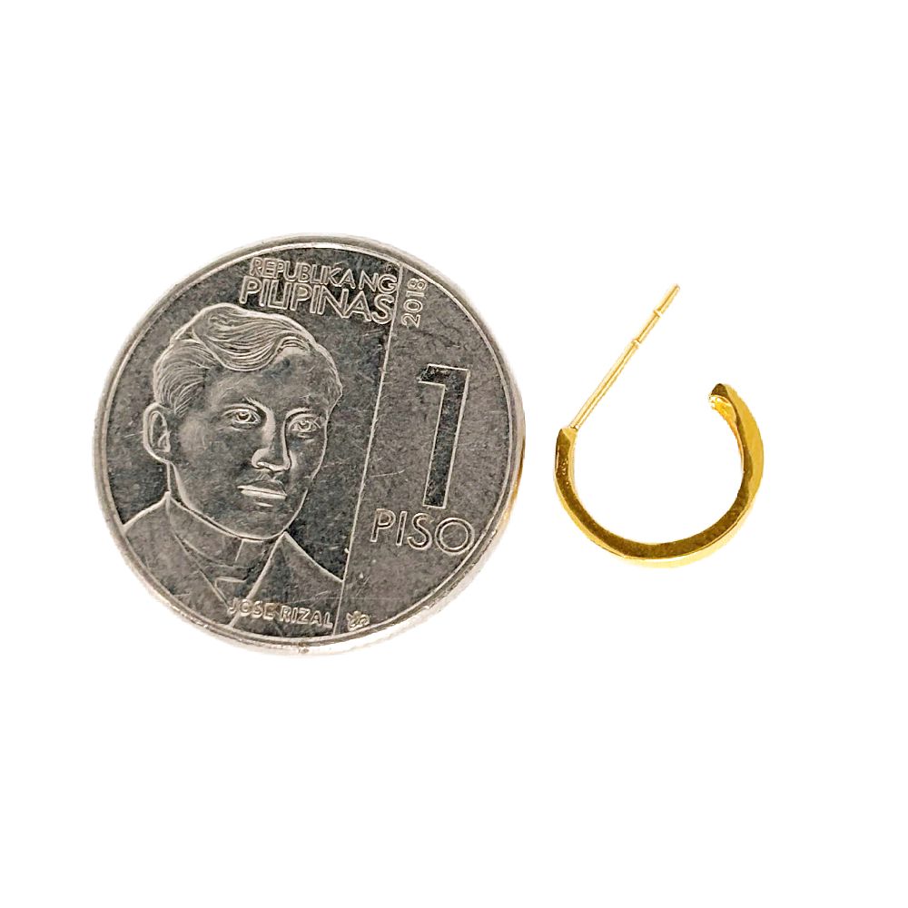18k Saudi Gold Mini Hoop Earring - SKU-BPSZME5Q