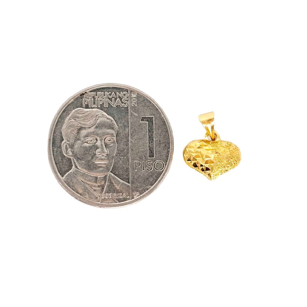 18k Saudi Gold Set Diashine Heart + Karkar Chain 18"